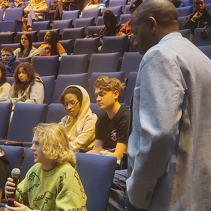 Audience member asking a question