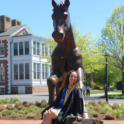 Giavanna Cucarese on Charger statue