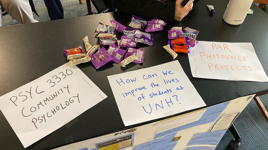 Psychology students presenting projects