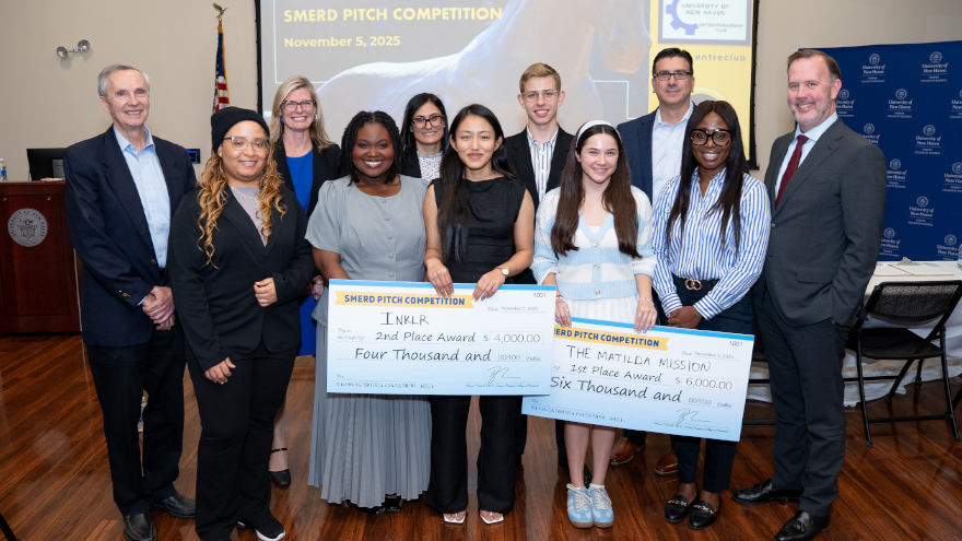 First- and second- place winners of the 2025 SMERD Pitch Competition