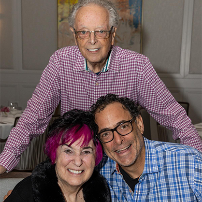 David Sussman (front right) with parents Janice and Stanley Sussman. 