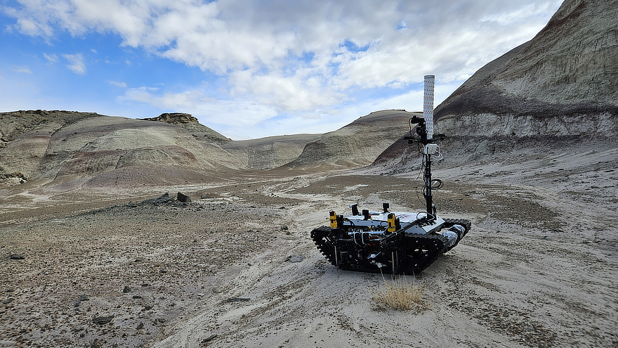 Mars Rover model in Utah desert