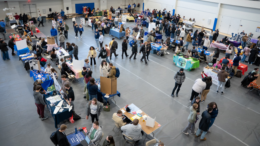 Students explore organizations and campus resources at the spring Involvement Fair
