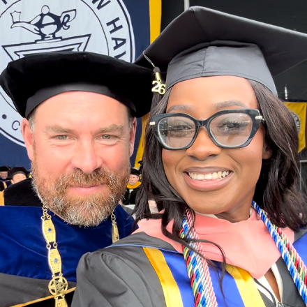 President Jens Frederiksen and Jamesha Barrett.