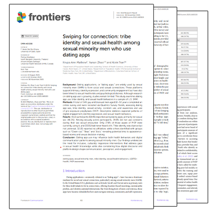 Swiping for Connection: Tribe Identity and Sexual Health Among Sexual Minority Men Who Use Dating Apps