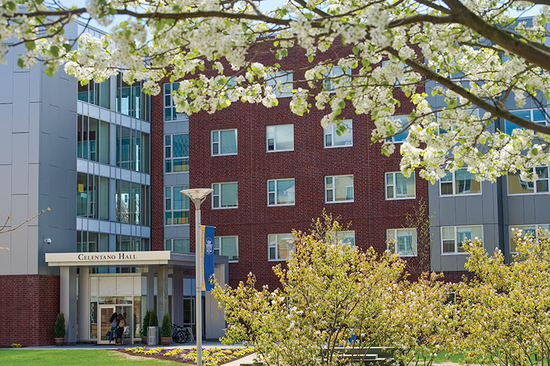 Outside entrance of Celentano Hall